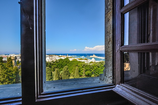 mediterranean, window, sea